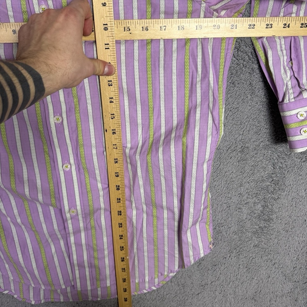 Robert Graham Shirt Mens S Flip Cuff Geometric Striped Modern American Preppy - Picture 8 of 12